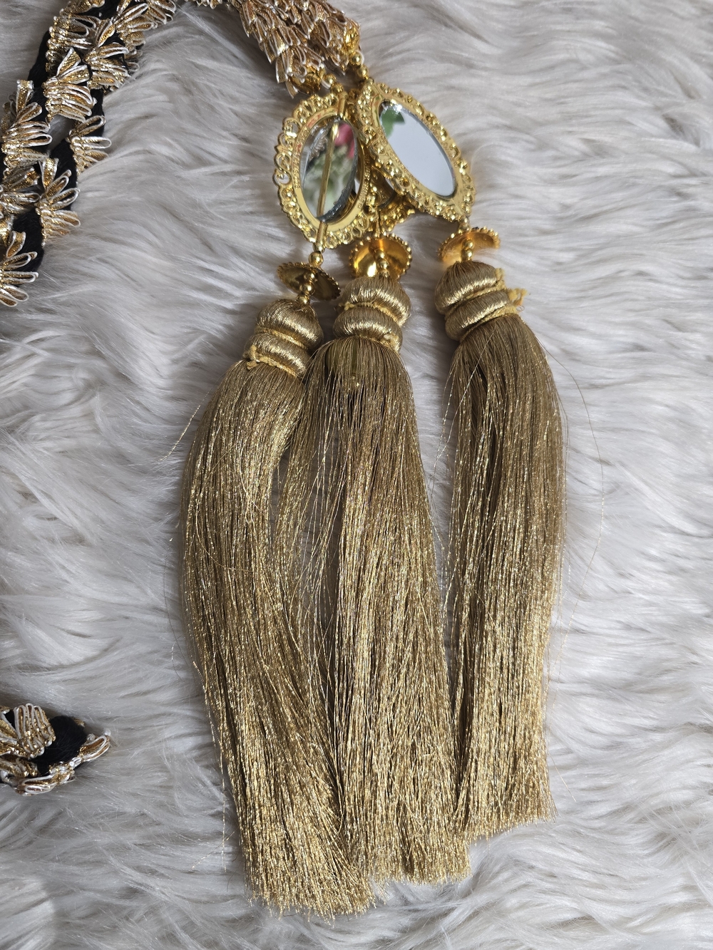 Gold Tassel Paranda with Black Braided Accent - Picture 4 of 6